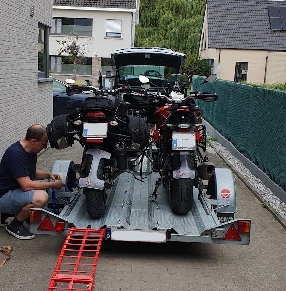 Using a trailer to avoid highway on a motorcycle